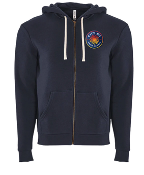 Adult full-zip hoodie in navy